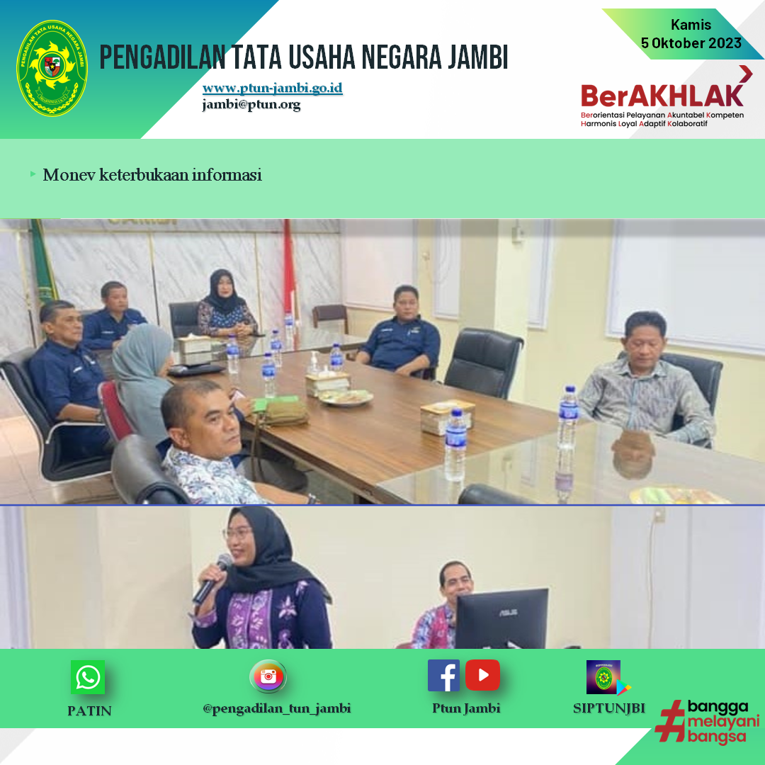 Monitoring dan Evaluasi (Monev) Keterbukaan Informasi Badan Publik Se-provinsi Jambi