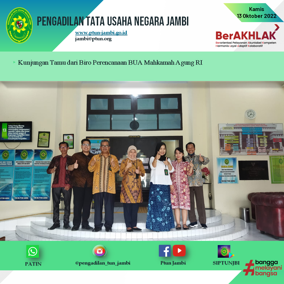 Kunjungan Rombongan Biro Perencanaan Mahkamah Agung RI