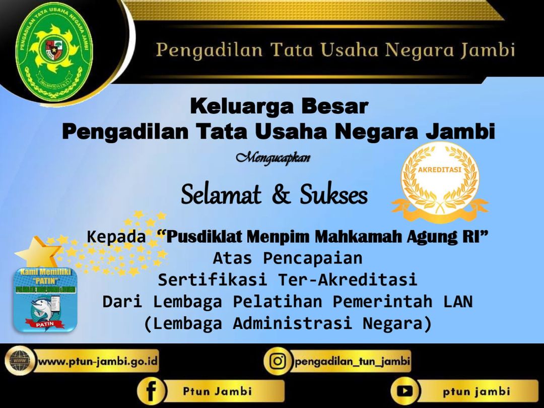 Selamat & Sukses Kepada Pusdiklat Manajemen Kepemimpinan Mahkamah Agung RI (Pusdiklat Mempim MARI)