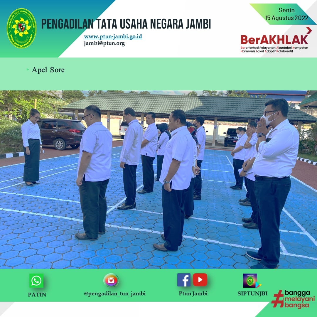 Apel Sore PTUN Jambi 15 Agustus 2022