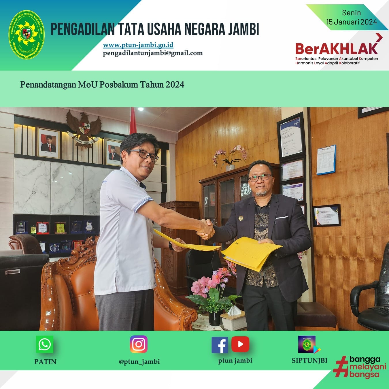 Penandatangan MoU Posbakum Tahun 2024