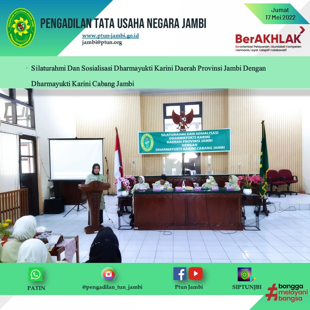 Silaturahmi dan Sosialisasi Dharmayukti Karini Daerah Provinsi Jambi dengan Dharmayukti Karini Cabang Jambi
