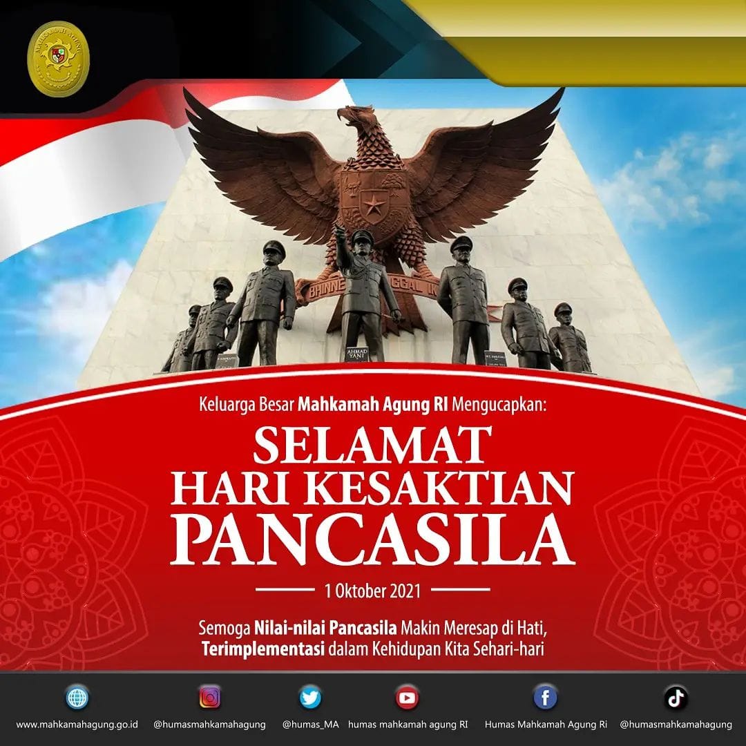 Selamat Hari Kesaktian Pancasila 1 Oktober 2021