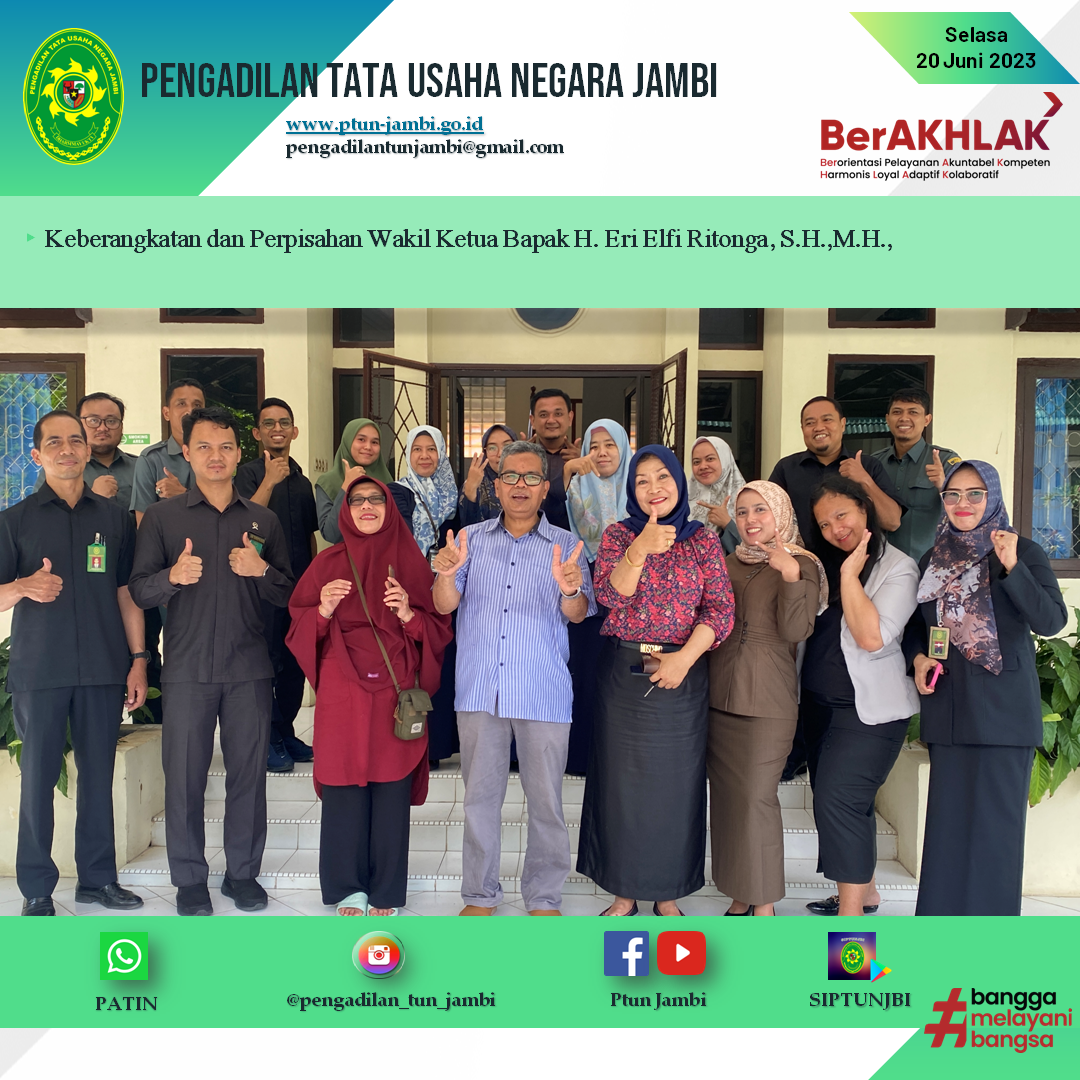 Keberangkatan dan Perpisahan Wakil Ketua Bapak H. Eri Elfi Ritonga, S.H.,M.H.