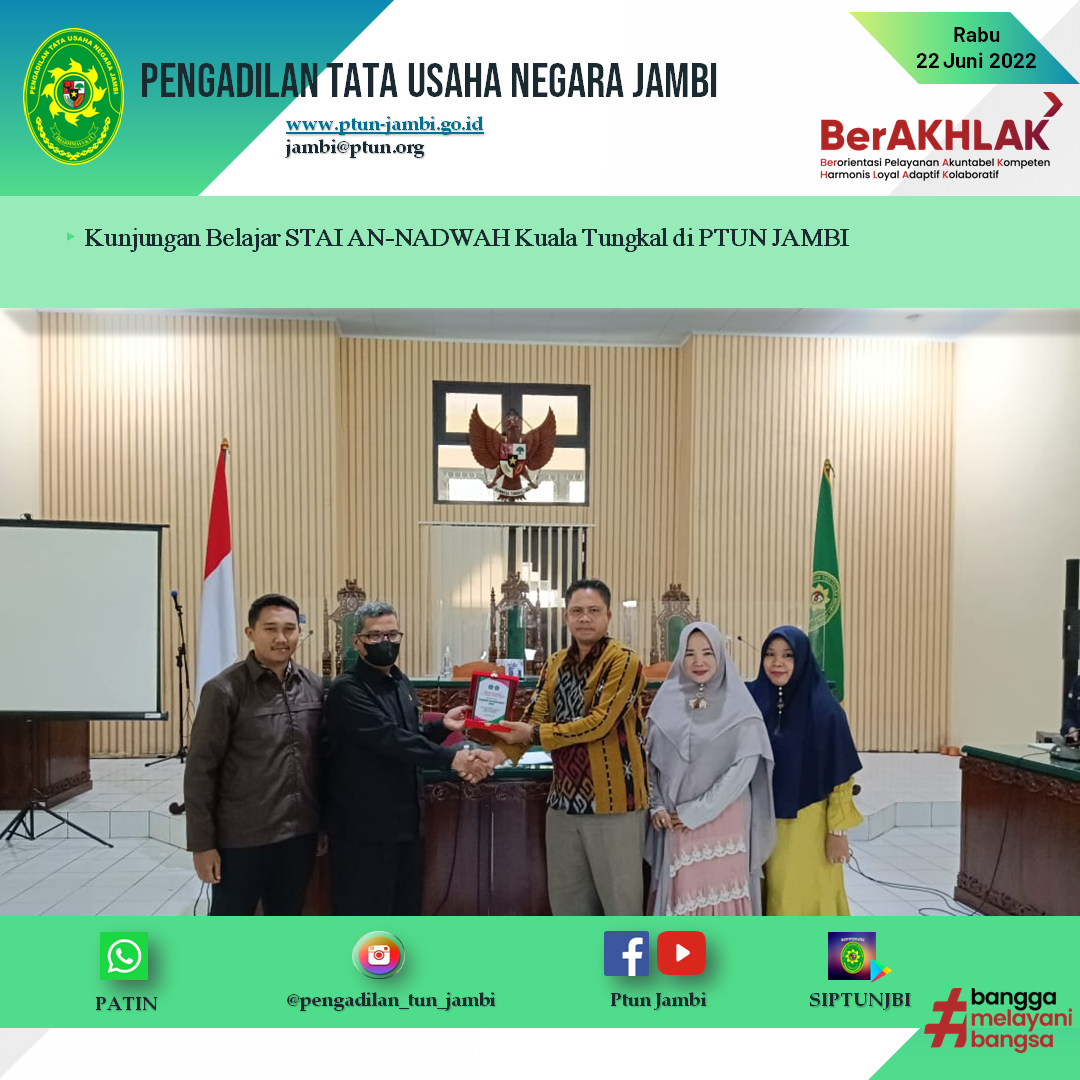 Prodi Hukum Tata Negara STAI AN-Nadwah Kuala Tungkal melakukan Studi Visit Ke PTUN Jambi