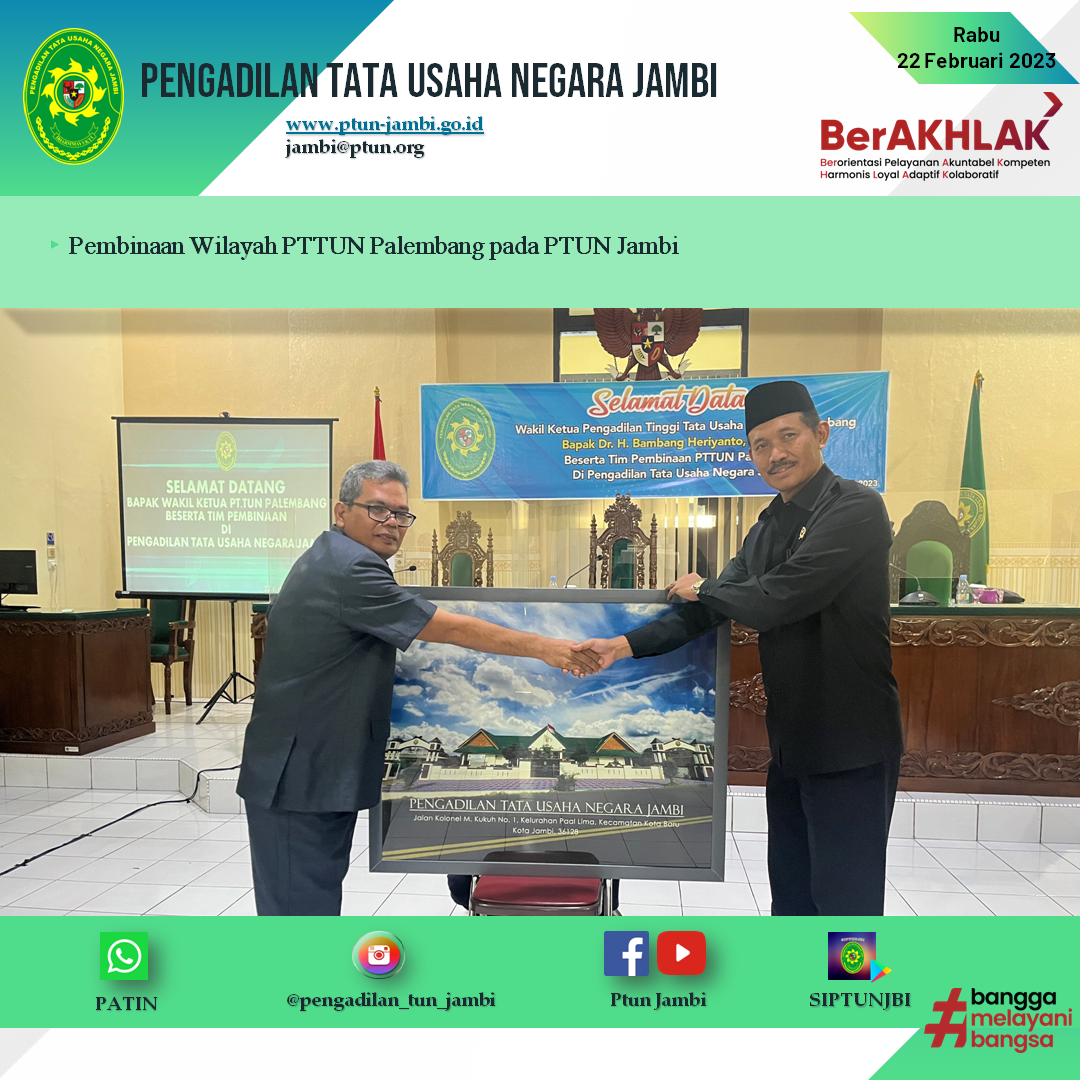 Pembinaan Dari PTTUN Palembang
