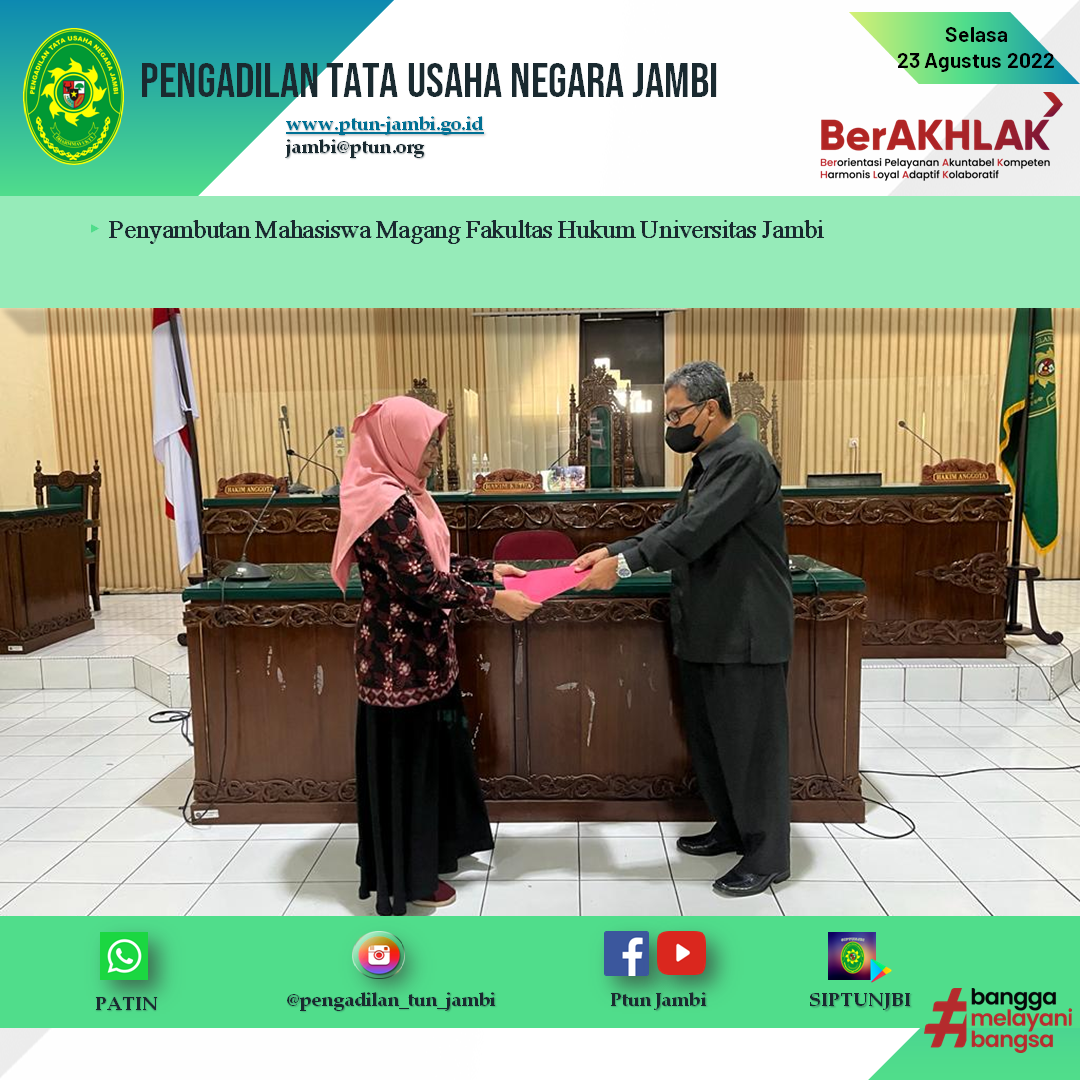 Penyambutan mahasiswa Magang Fakultas Hukum Universitas Jambi