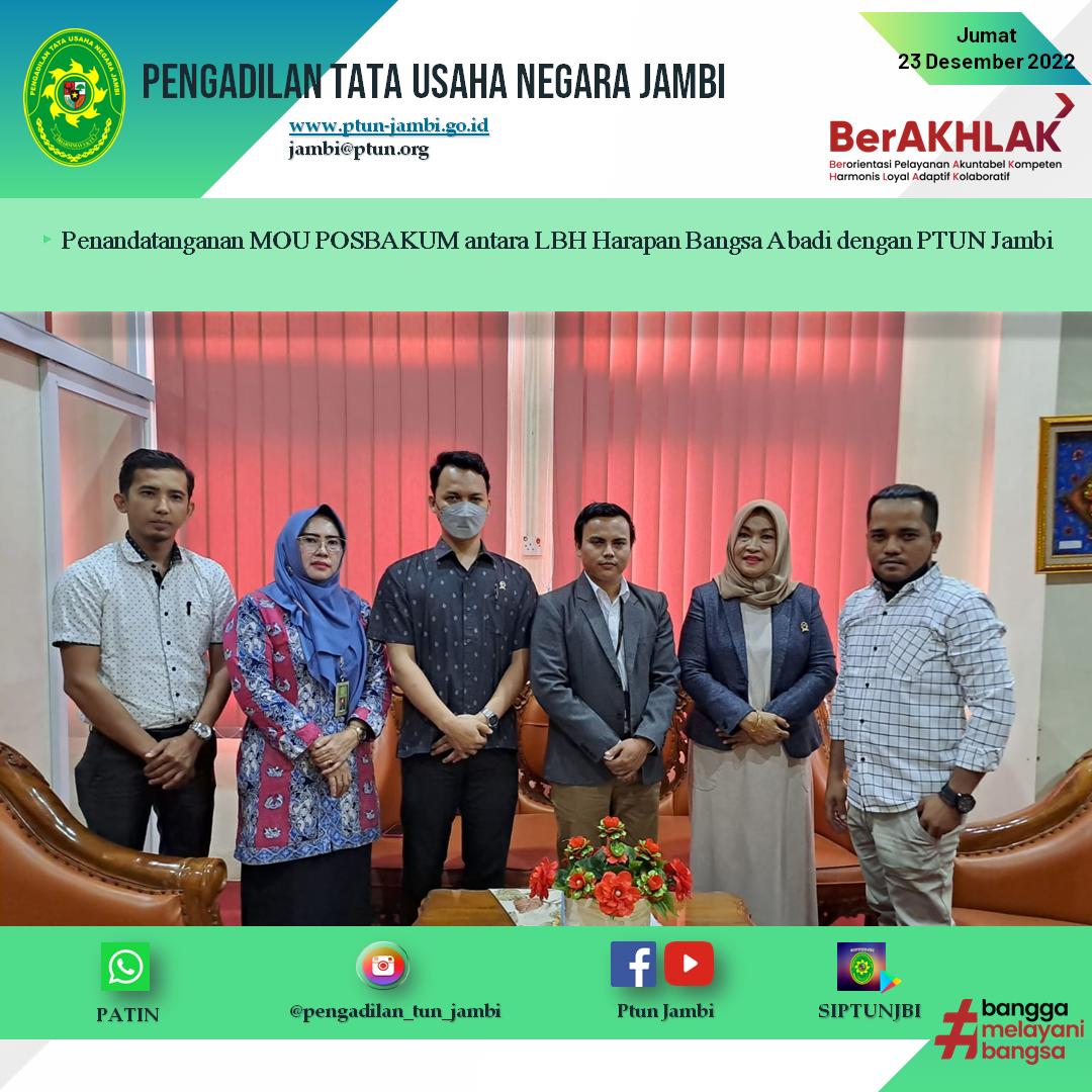 Penandatanganan MOU Posbakum LBH Harapan Bangsa Abadi