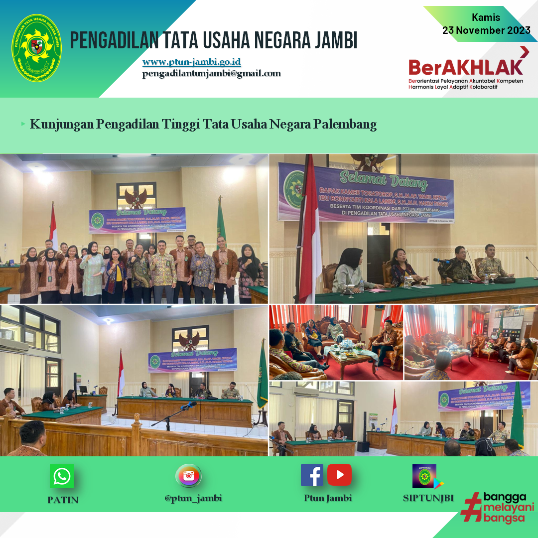 Kunjungan Pengadilan Tinggi Tata Usaha Negara Palembang