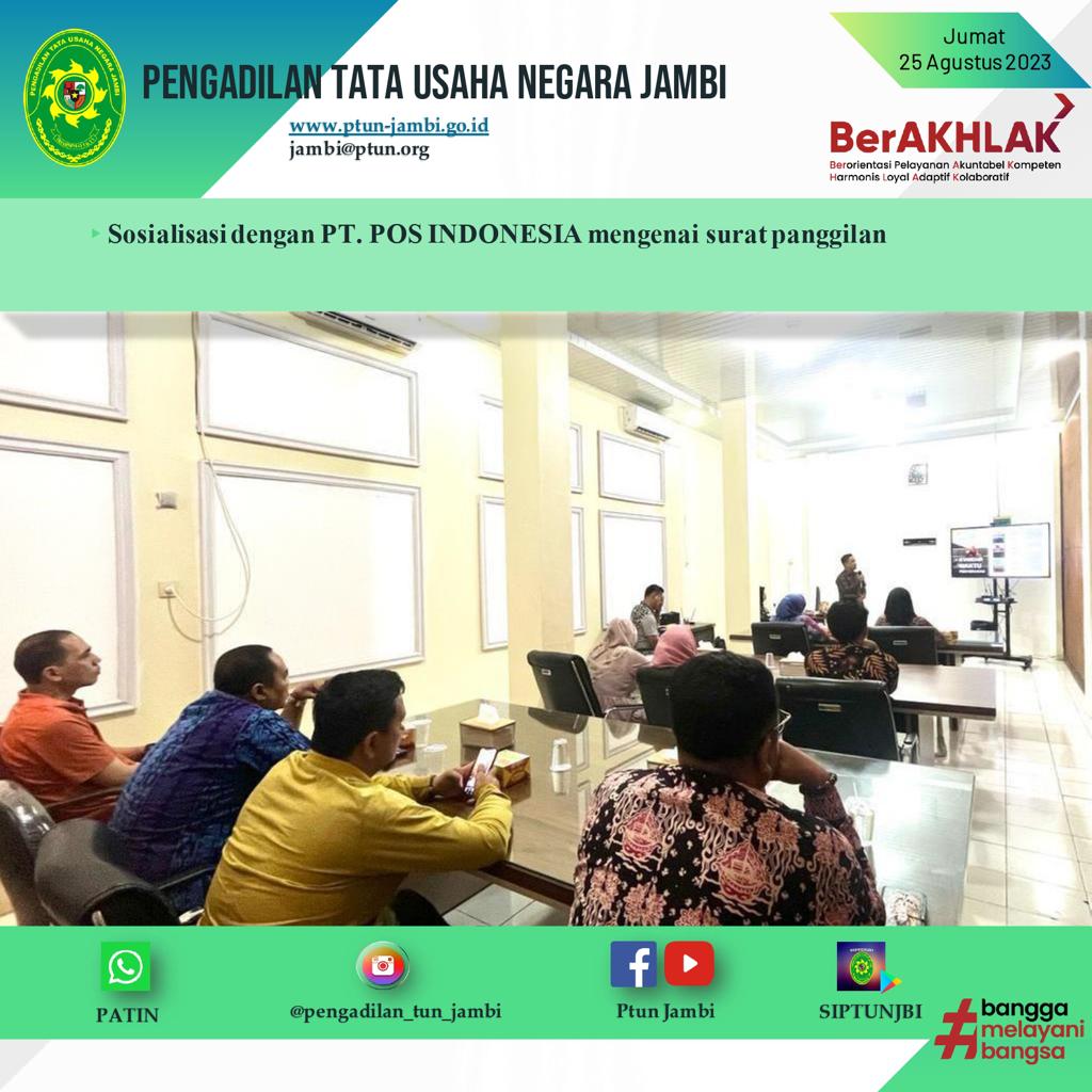 Kegiatan sosialisasi dengan PT POS INDONESIA