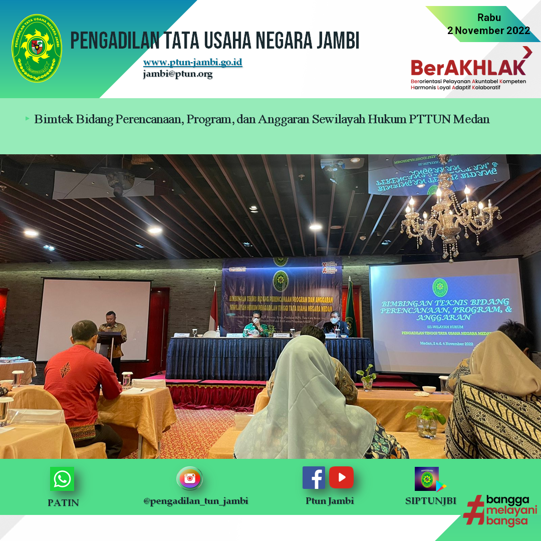 Bimbingan Teknis Perencanaan, Program, Dan Anggaran Se-wilayah Hukum PTTUN Medan