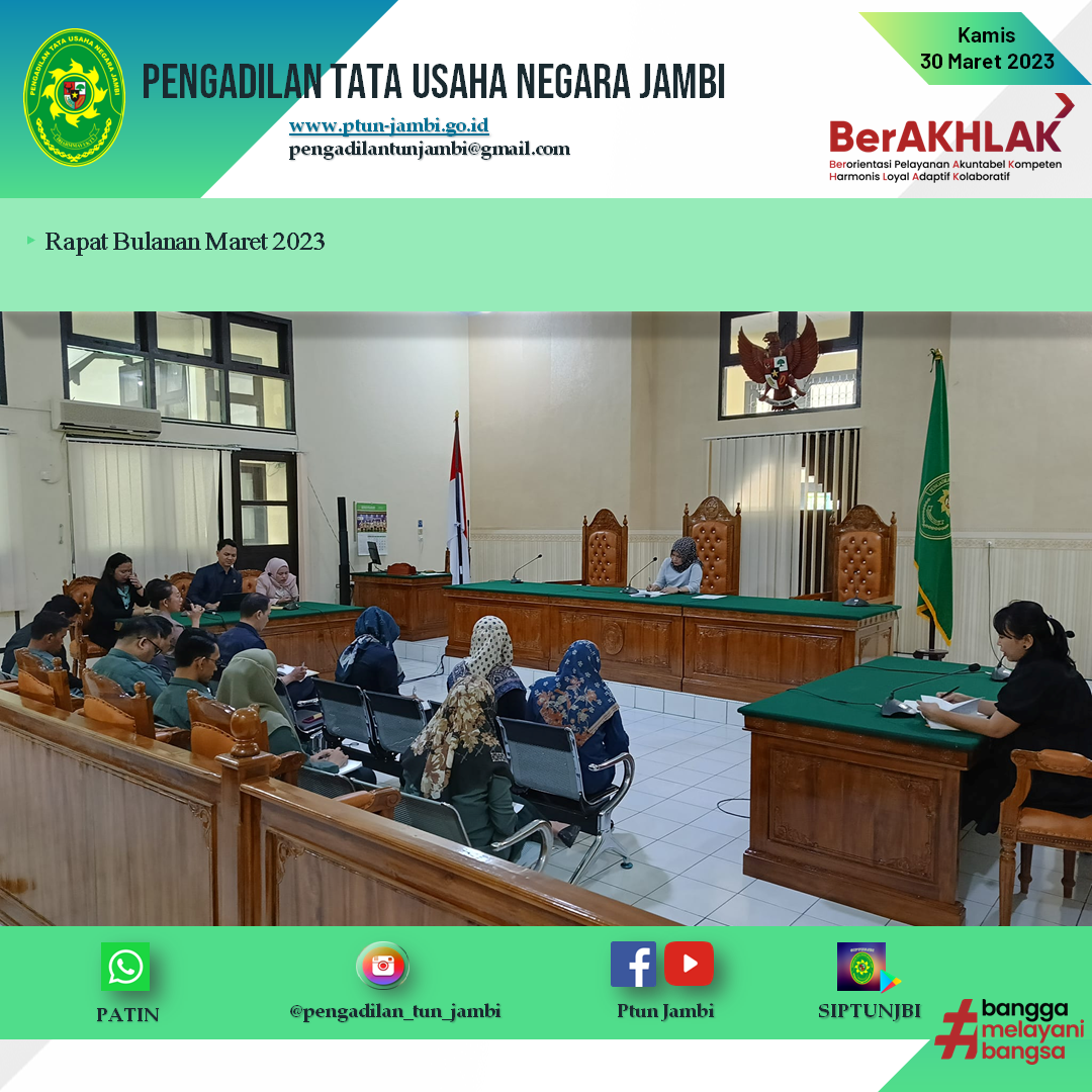 Rapat Bulanan  Maret  2023 PTUN Jambi