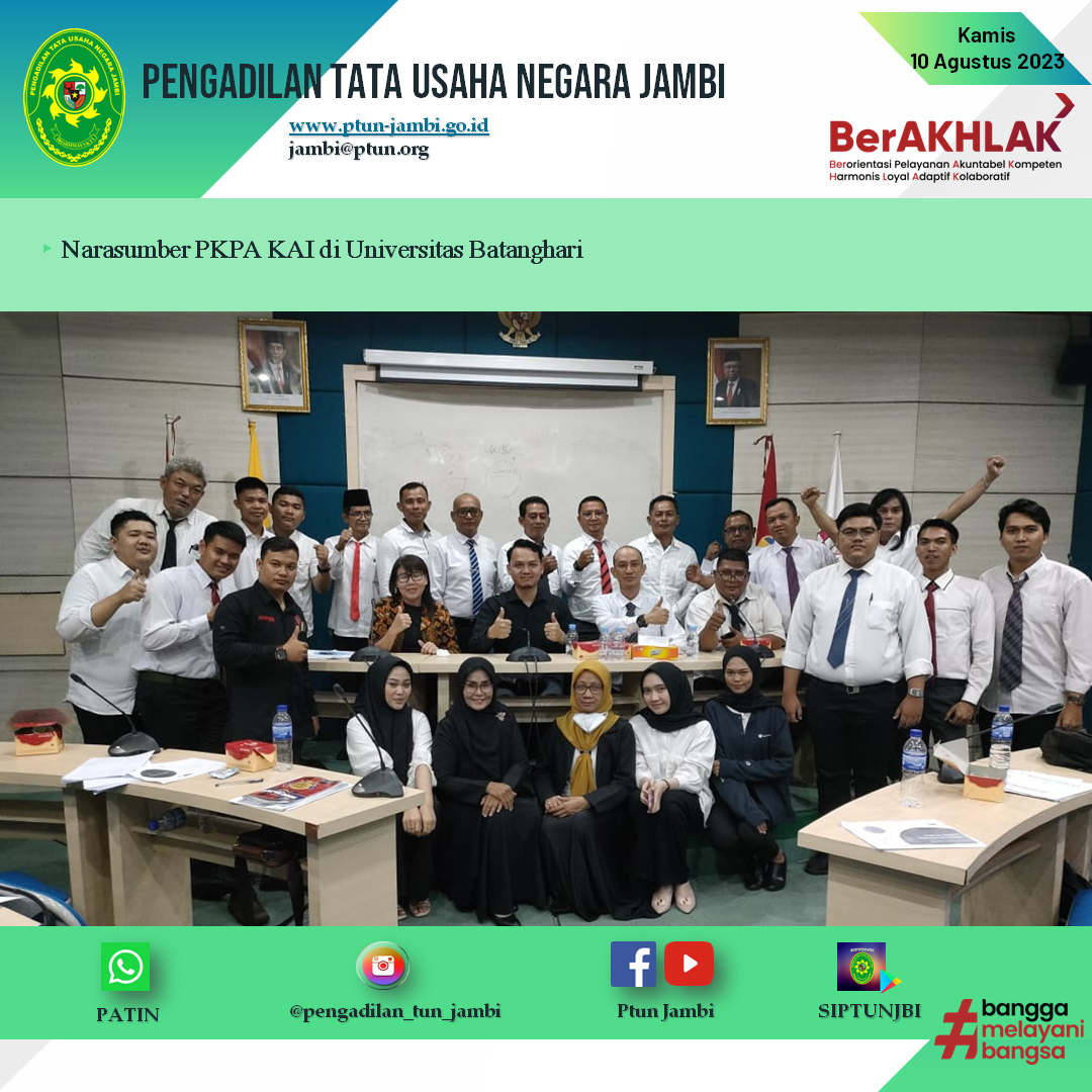 Narasumber PKPA KAI di Universitas Batanghari 