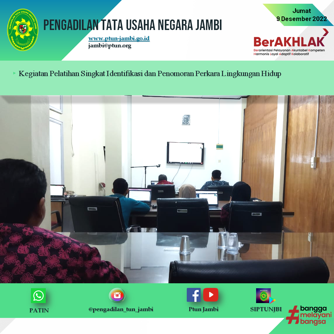 Kegiatan Virtual - Pelatihan Singkat Identifikasi Dan Penomoran Perkara Lingkungan Hidup