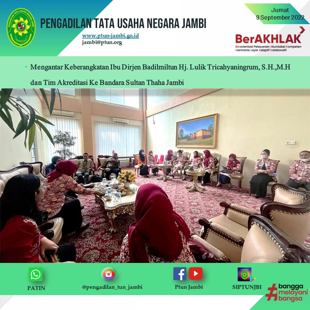 Pengantaran Keberangkatan DIRJEN Badilmiltun Ibu Lulik Tricahyaningrum, S.H.,M.H. beserta TIM Akreditasi