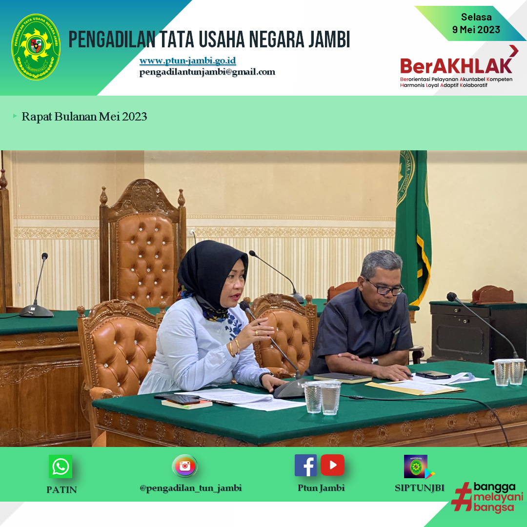 Rapat Bulanan  Mei  2023 PTUN Jambi