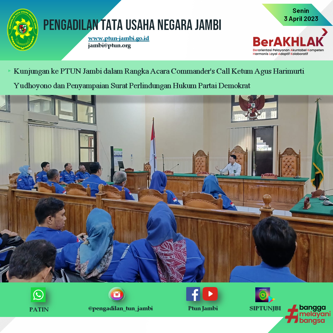 Kunjungan Partai Demokrat dalam Rangka Commanders Call Ketum AHY dan Penyampaian Surat Perlindungan Hukum Partai Demokrat
